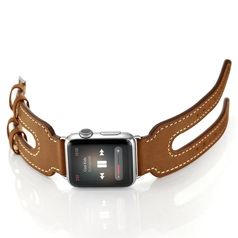 Кожаный ремешок для apple Watch band 44 мм/40 мм iwatch 5 4 42 мм/38 браслет с двойной пряжкой watch