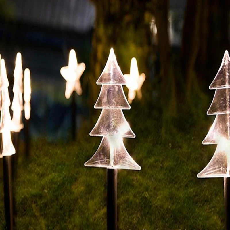 LED String Light Lawn Garden Christmas Star Snowflake Tree Decoration Insert Waterproof Battery Box | Освещение