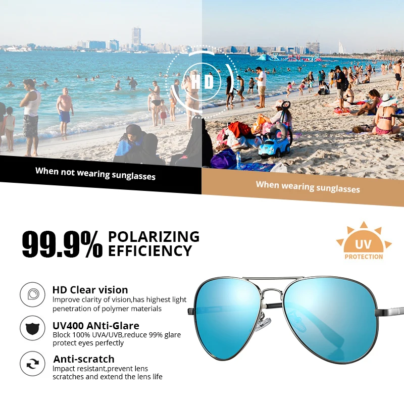 Очки авиаторы Pro Acme зеркальные для мужчин и женщин классические поляризационные