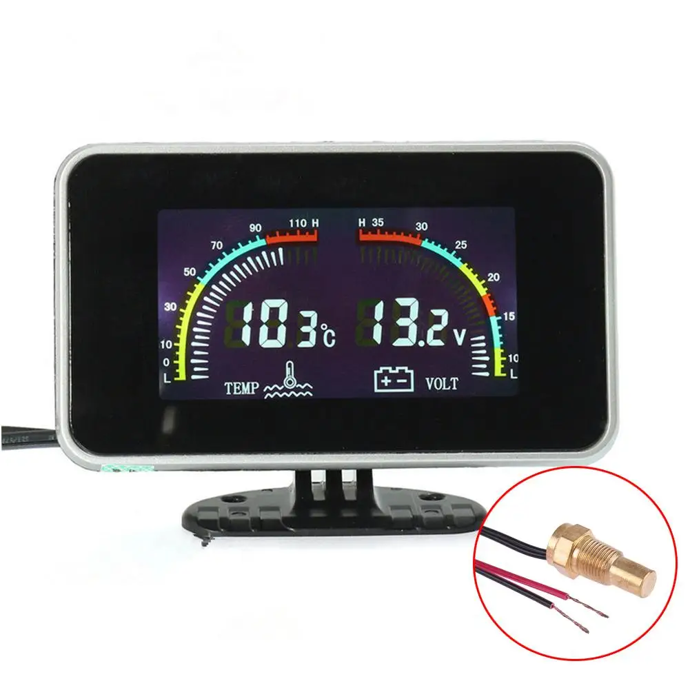 DC 9 36 в автомобильный ЖК экран цифровой датчик температуры воды/вольтметр 2 1