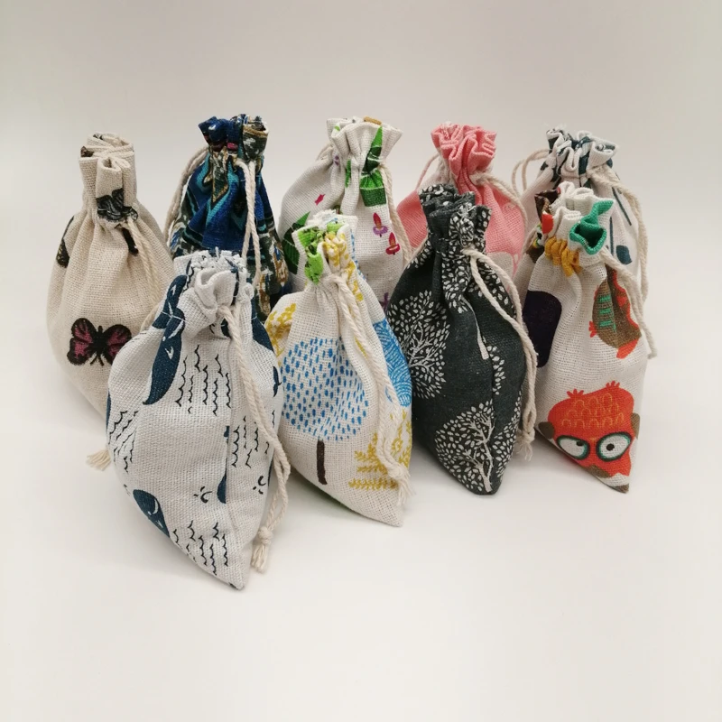 20 штук ткань из натурального джута мешок хлопок спальный с кулиской ювелирных