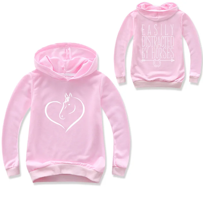 Детская толстовка с длинным рукавом и рисунком лошади | одежда обувь
