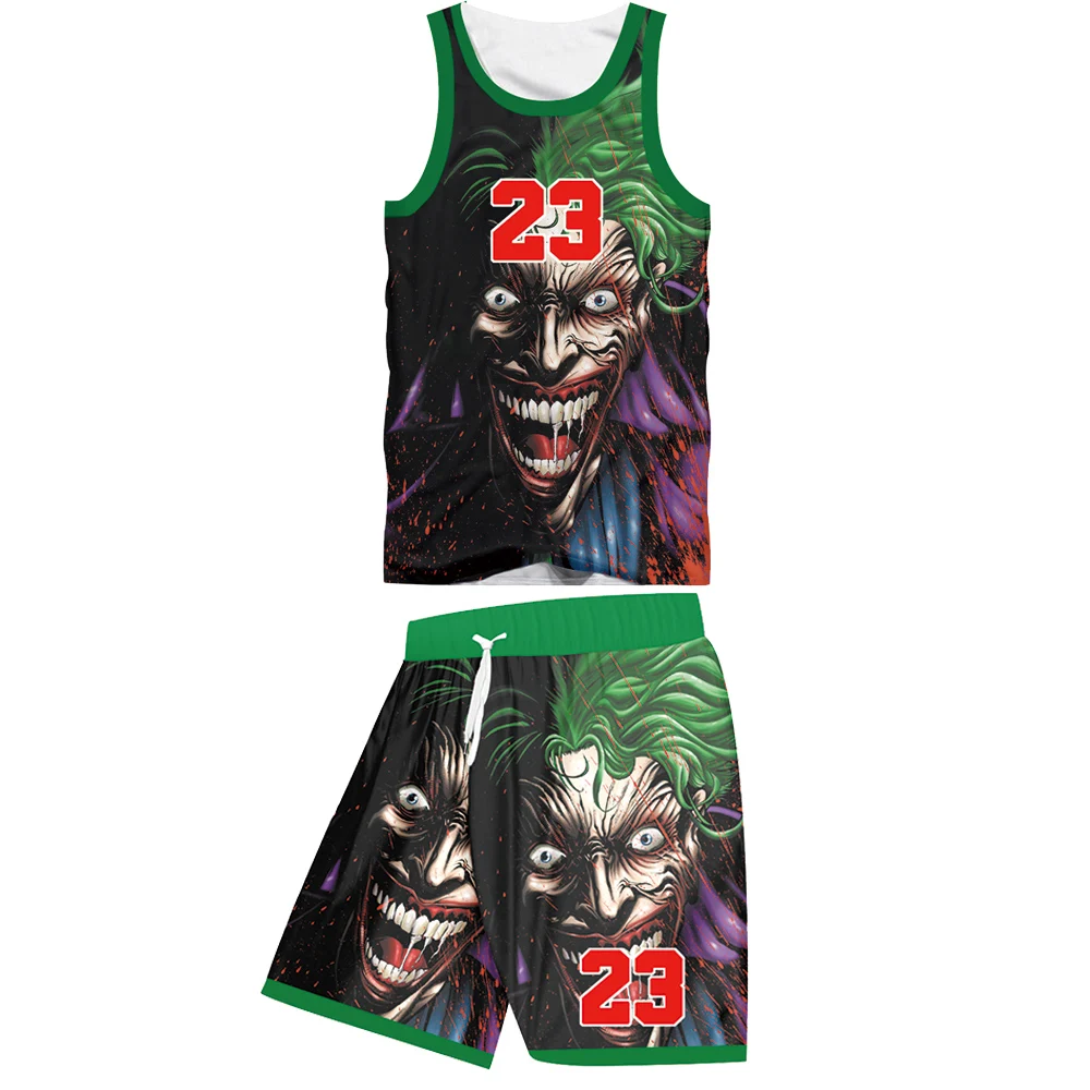 UJWI клоун комплект из 2 предметов жилет баскетбольная майка Джерси шорты забавная