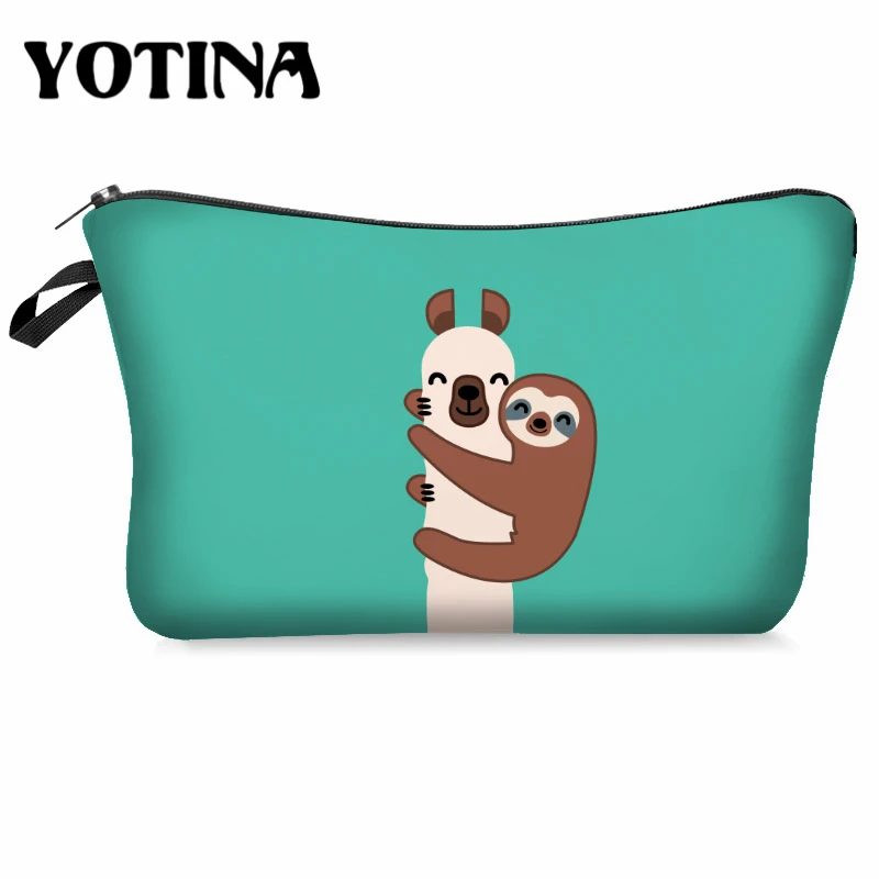 Yotina женская косметичка llama 3D печать с разноцветным рисунком сумка для макияжа на