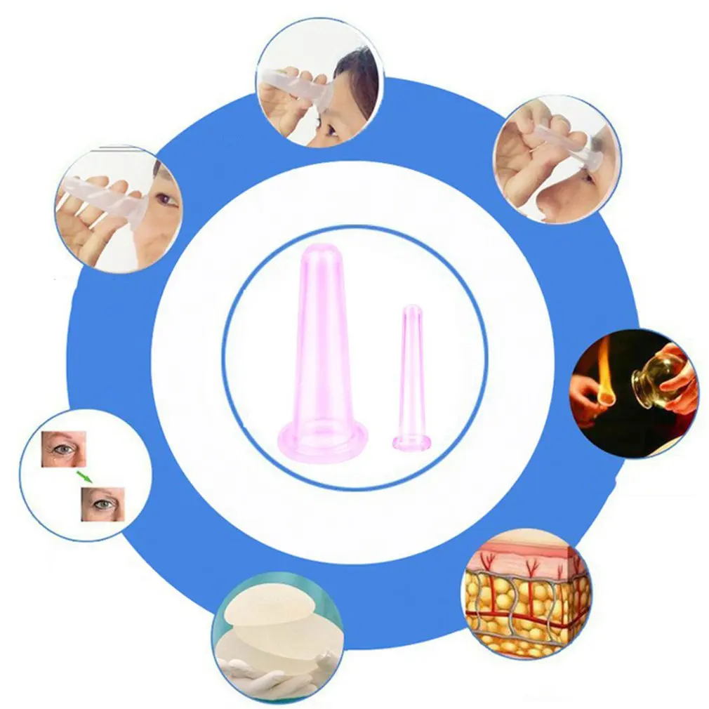 

3pcs Natural Silicone Massage Cup Suitable For Body Face Neck Eye Massage Vacuum Tank For Body And Facial Care Beauty Tool