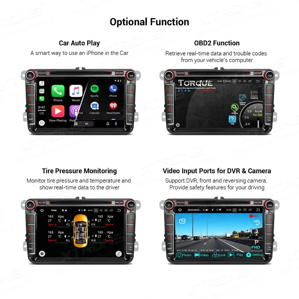 Автомобильный DVD-плеер XTRONS на Android 10 0 PX5 с радио и GPS для VW Volkswagen Golf Passat Touran Tiguan Sharan