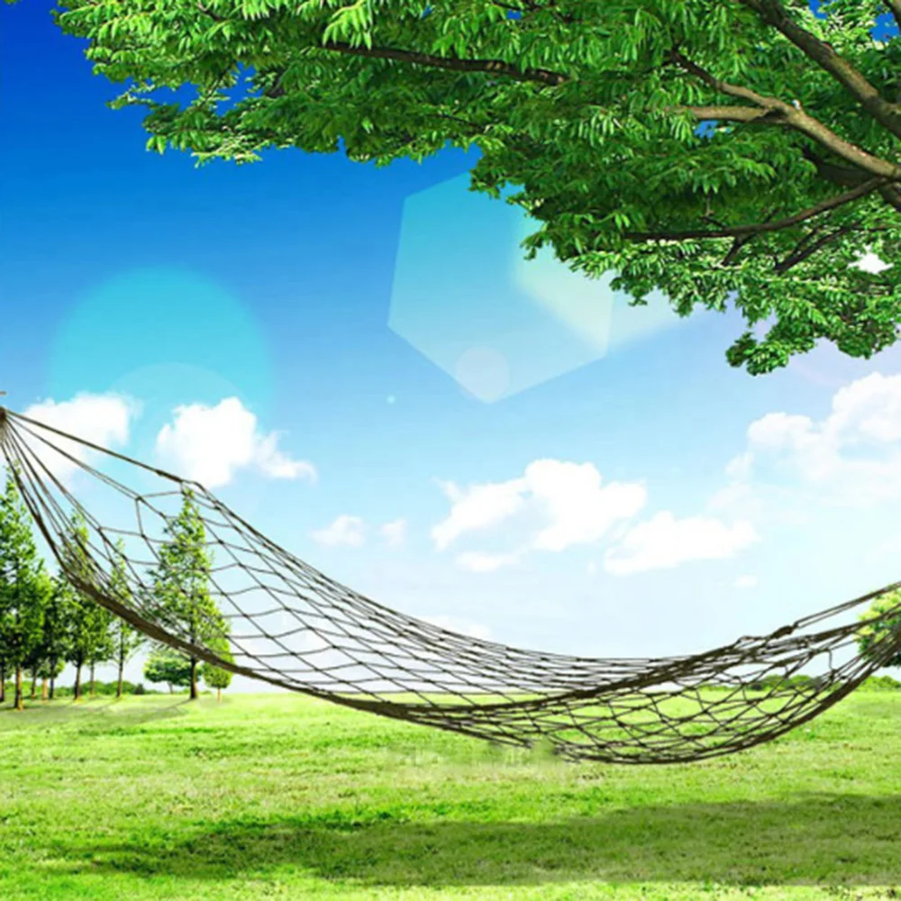 

Nylon Portable Mesh Hammock Hanging Sleeping Bed Swing Outdoor Travel Camping