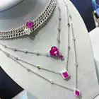 Женское ожерелье с подвеской в виде сердца, ожерелье с прозрачными звеньями из фианита, украшение для влюбленных, лето 2022