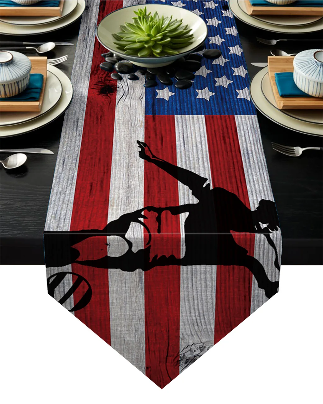 Настольная дорожка s Ретро деревянный американский флаг футболист современный