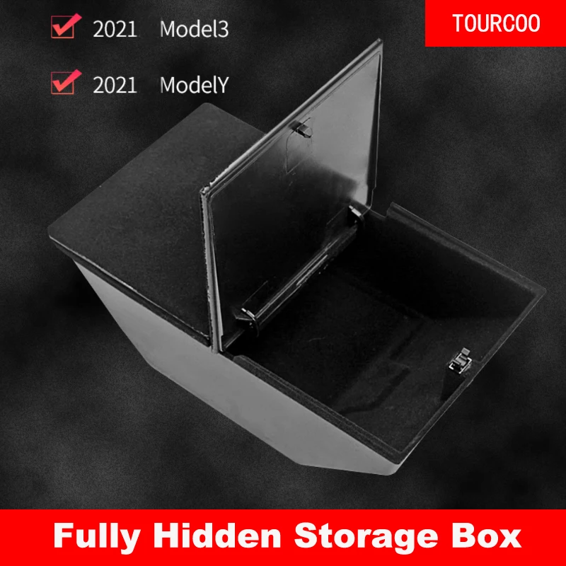 

Center Console Fully Hidden Storage Box Car Interior Modification Accessories For Tesla Model 3 2021 Model Y