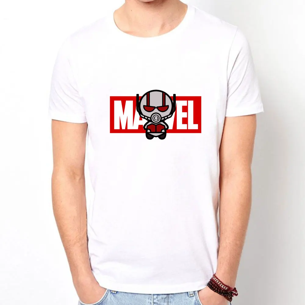 Мстители 2019 новая модная футболка Marvel с коротким рукавом Мужская принтом