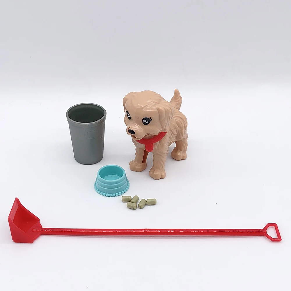 1:6 пластиковый большой серый волк собака миска корма кости игрушка набор принцесса куклы-Барби Подарочная мебель детские игрушки принцесса аксессуары