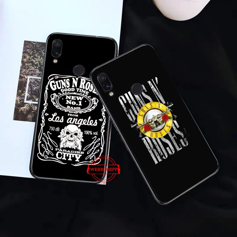 

Guns n roses Silicone Case for Xiaomi Redmi Note 4X 5 6 7 Pro 5A Prime