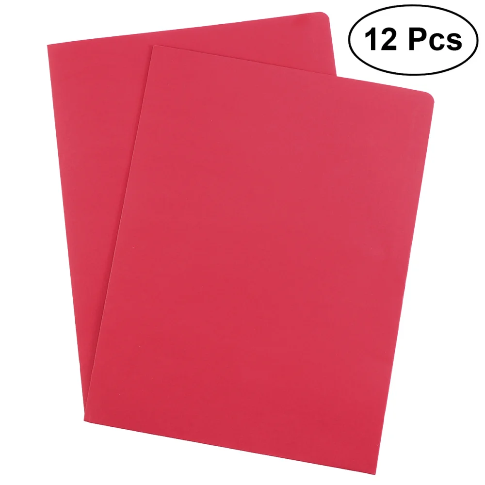 

12Pcs A4 2Pockets Kraft Paper File Folder Brown Holder Document Folder Office Project File Presentation Folder