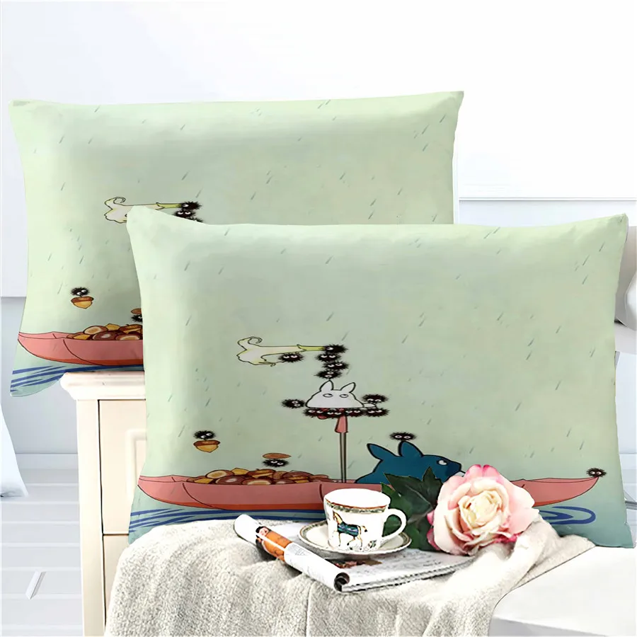 

HELENGILI 3D Bedding Set Totoro Print Duvet Cover Set Bedcloth with Pillowcase Bed Set Home Textiles #LM13