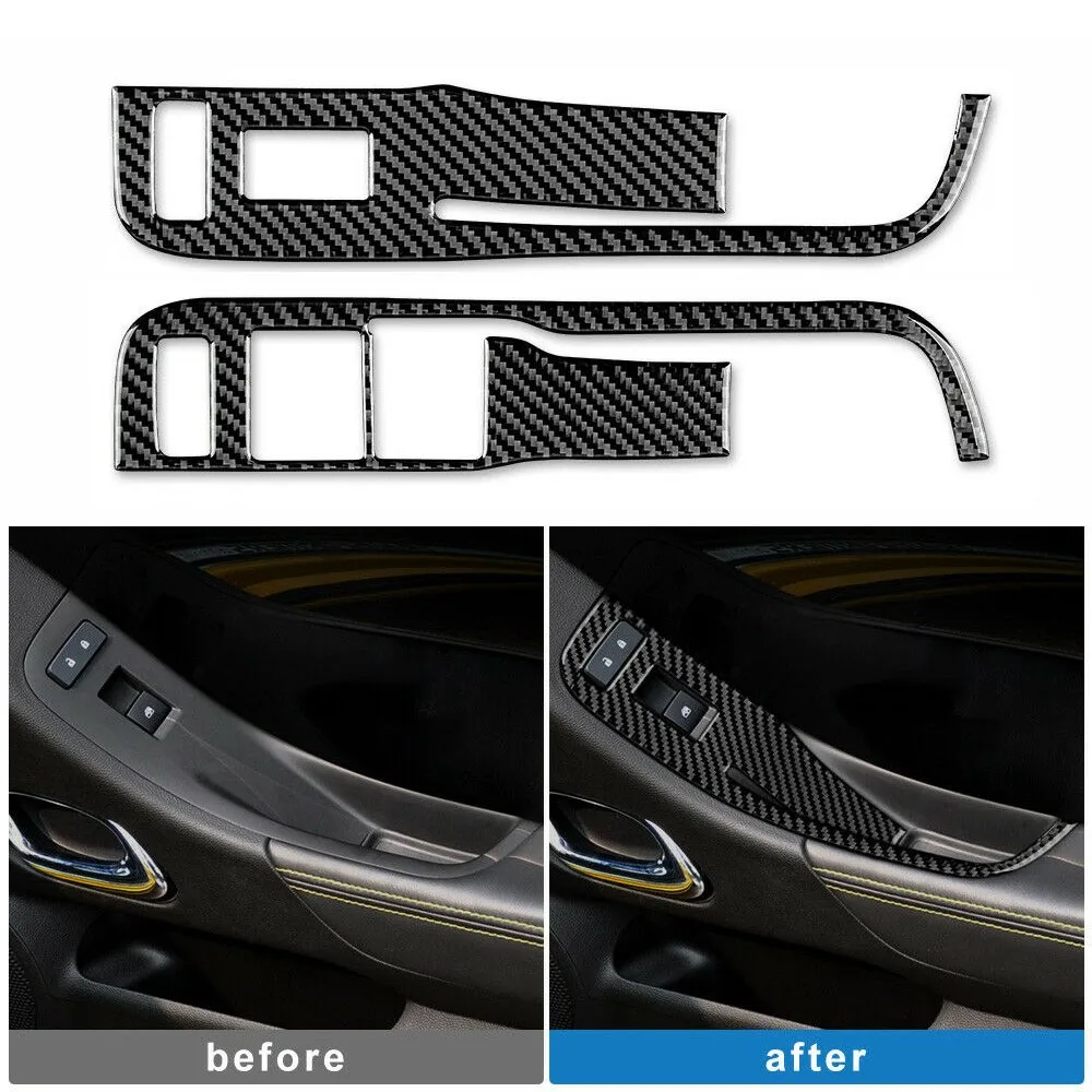 

2pcs Car Sticker Black Carbon Fiber Cover For Chevrolet Camaro 2013-2015 New Practical