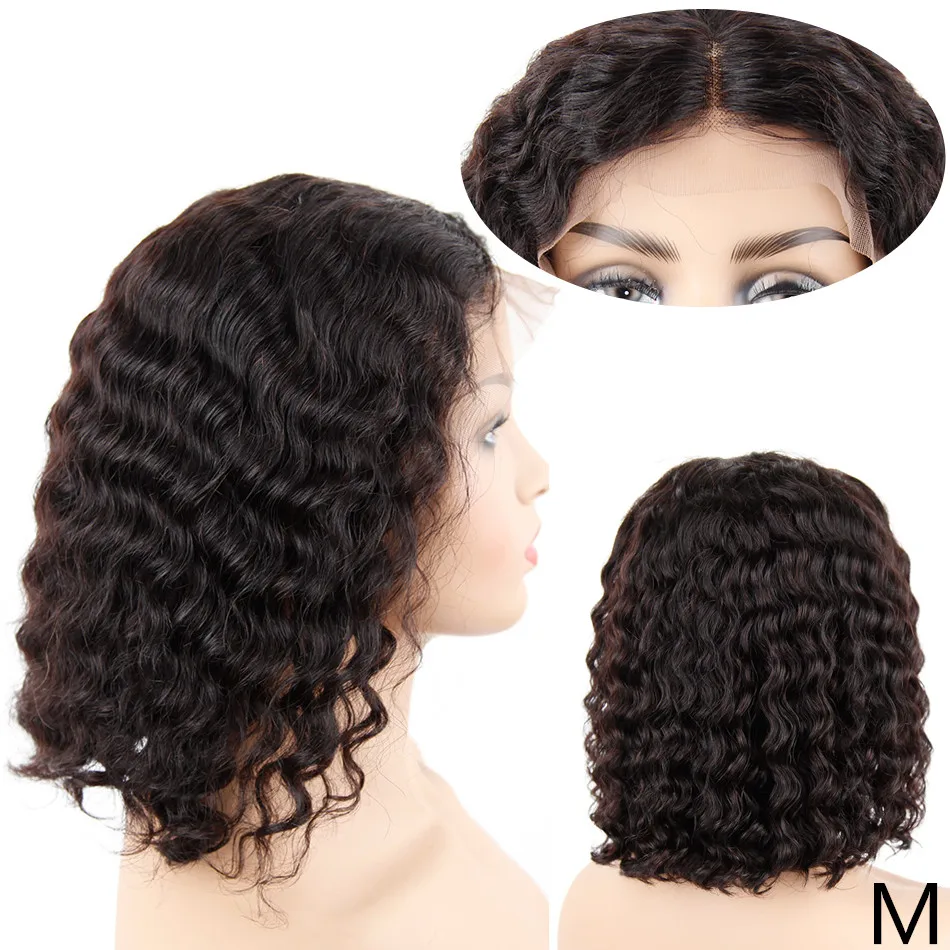 Бразильский кудрявый короткий боб парик MIHAIR 13*4 кружевные передние человеческие волосы парики для женщин средний коэффициент предварительно выщипанные с детскими волосами Remy парик