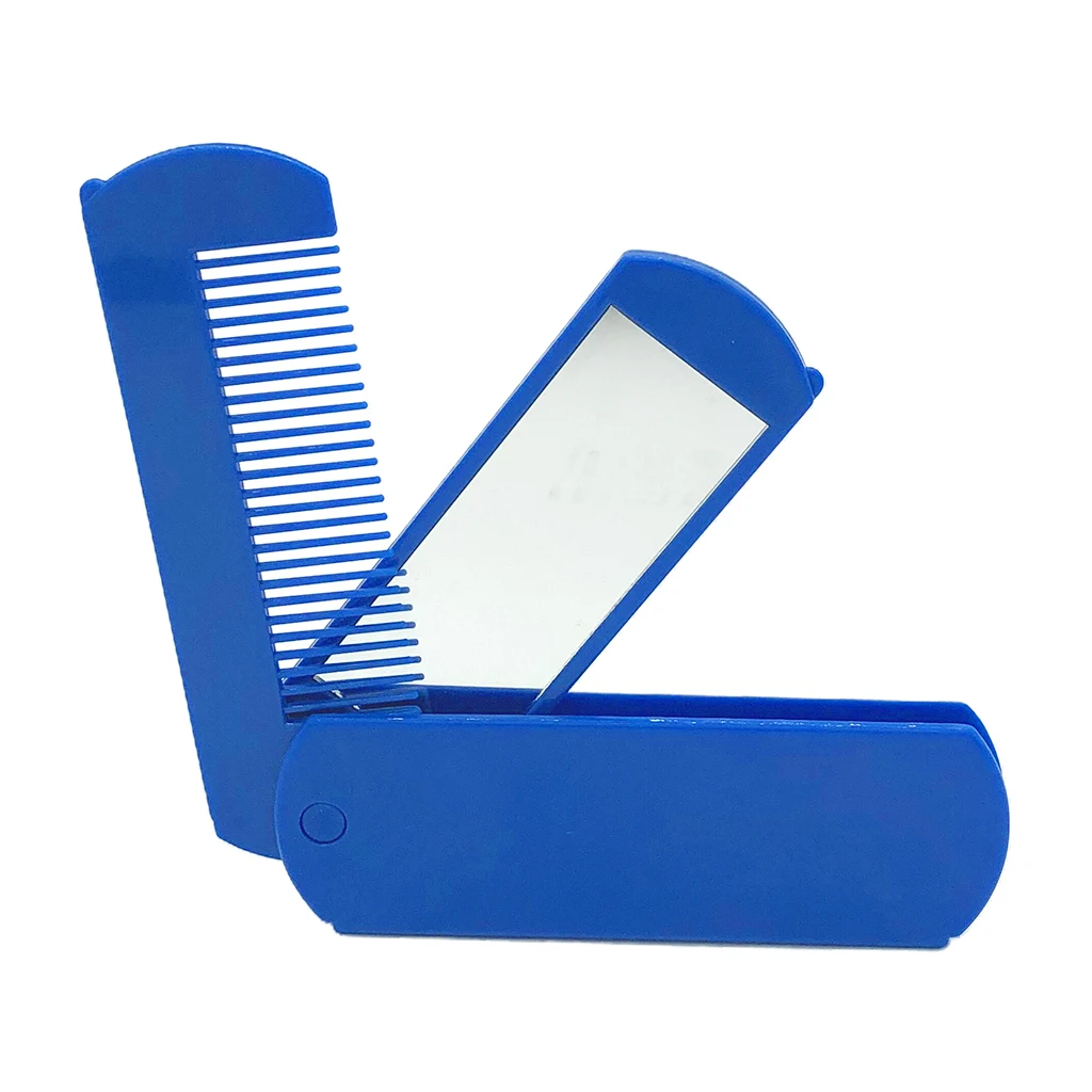 

Collapsible Portable Beard Comb Mustache Shaving W/Makeup Mirror for Pockets