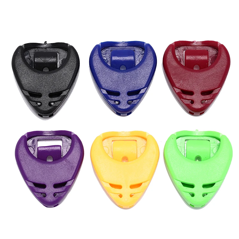 

6pcs Plastic Heart Shape Guitar Pck Collection Holder Guitar Pick Case Box
