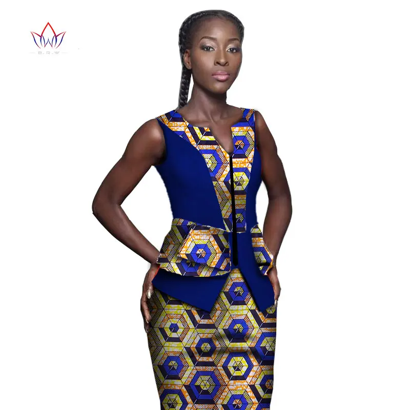 

African Outfits for women matching sets Printed 2 Pcs plus size clothes sleeveless Africa traditional wear for women WY1026