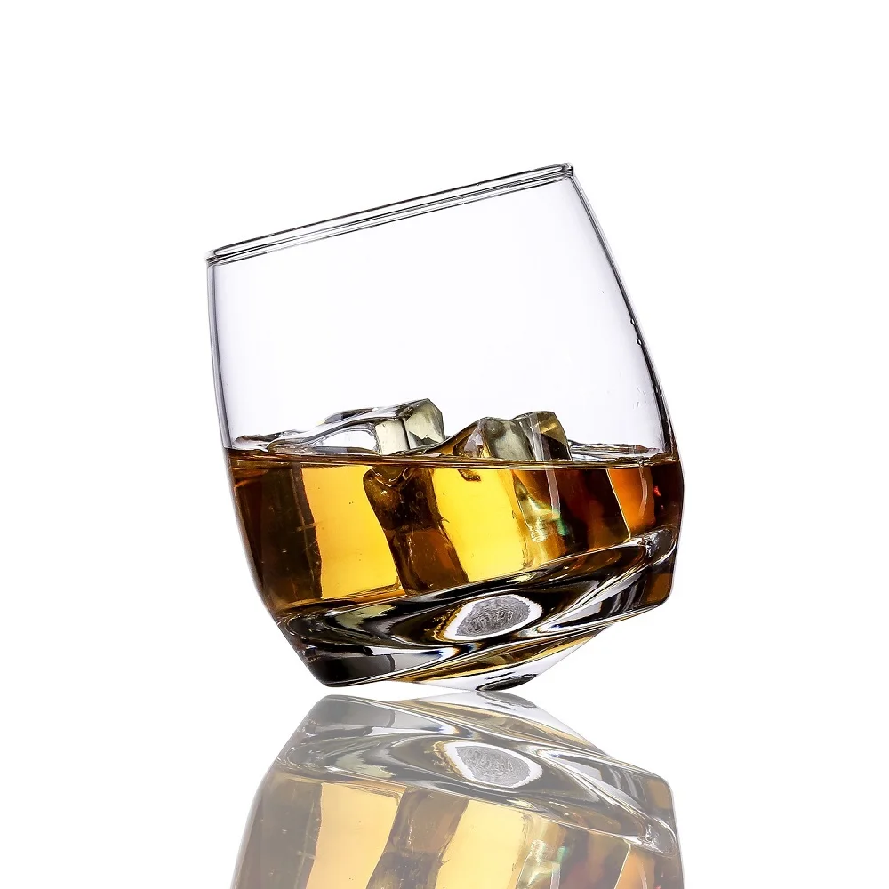 

Creative Tumbler Gyrate Wine Glasses Scotch Whisky Rock Glass For Bar Office Household Beer Jack Whiskey Crystal Cup Wholesale
