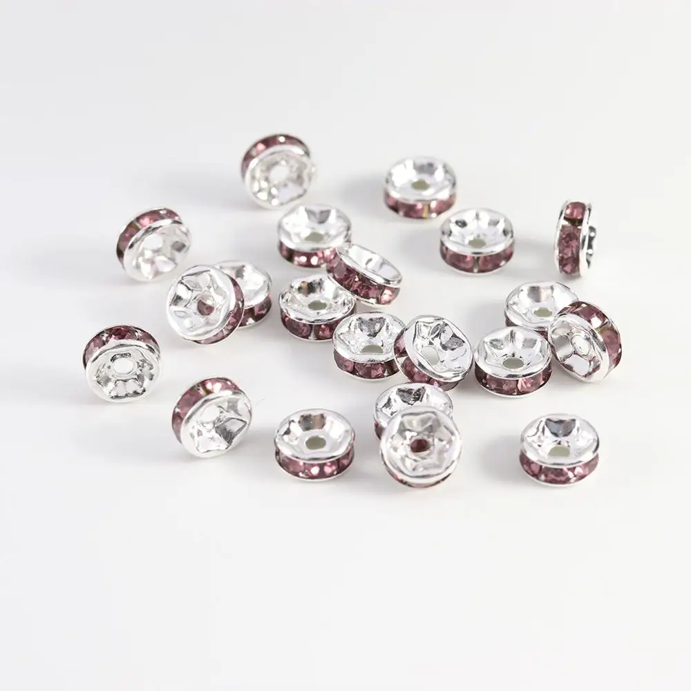 50pcs/lot 4 6 8 12mm Rhinestone Rondelles Crystal Bead For DIY Jewelry Making Loose Spacer Beads DecorationAccessories Supplie | Украшения