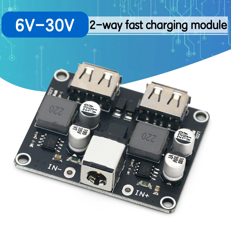 Двойной 2 для быстрой зарядки с usb-портом Зарядное устройство понижающий модуль