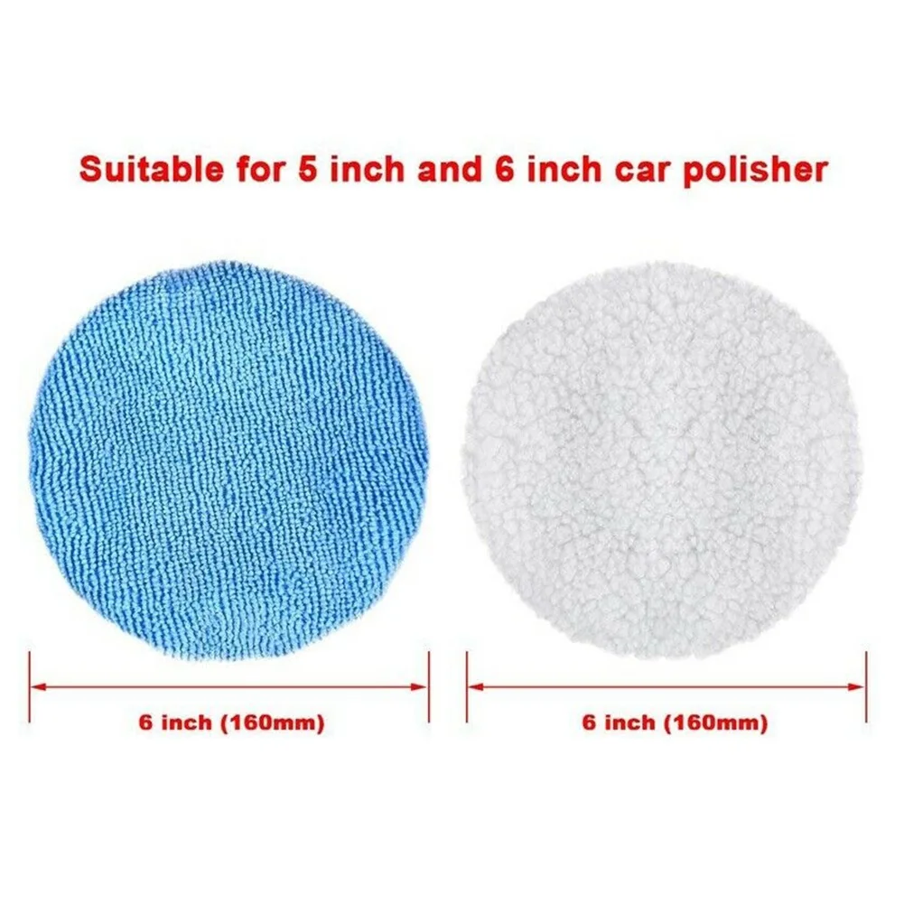 12pcs Universal Microfiber Polishing Pads 4pcs White Synthetic Fleece Waxing Bonnet Cap Elastic Design For 5-6in Car Polisher | Автомобили