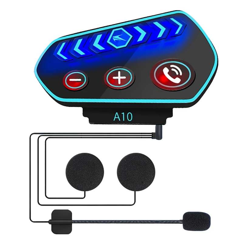 

Переговорное bluetooth-устройство для 5,0 для мотоциклетного шлема Беспроводной Hands-Free телефонный звонок комплект стерео Bluetooth Interphone A10 для испол...