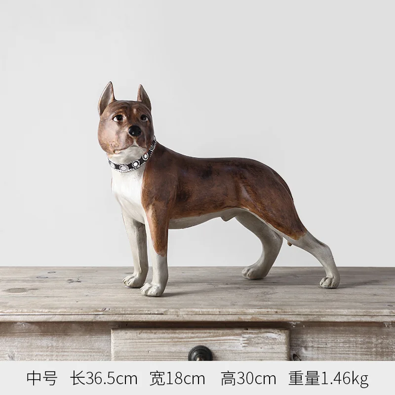 

Neylend American Style Retro Creative Dog Ornaments Bulldog Home Resin Decorations Soft Decoration for Living Room Crafts