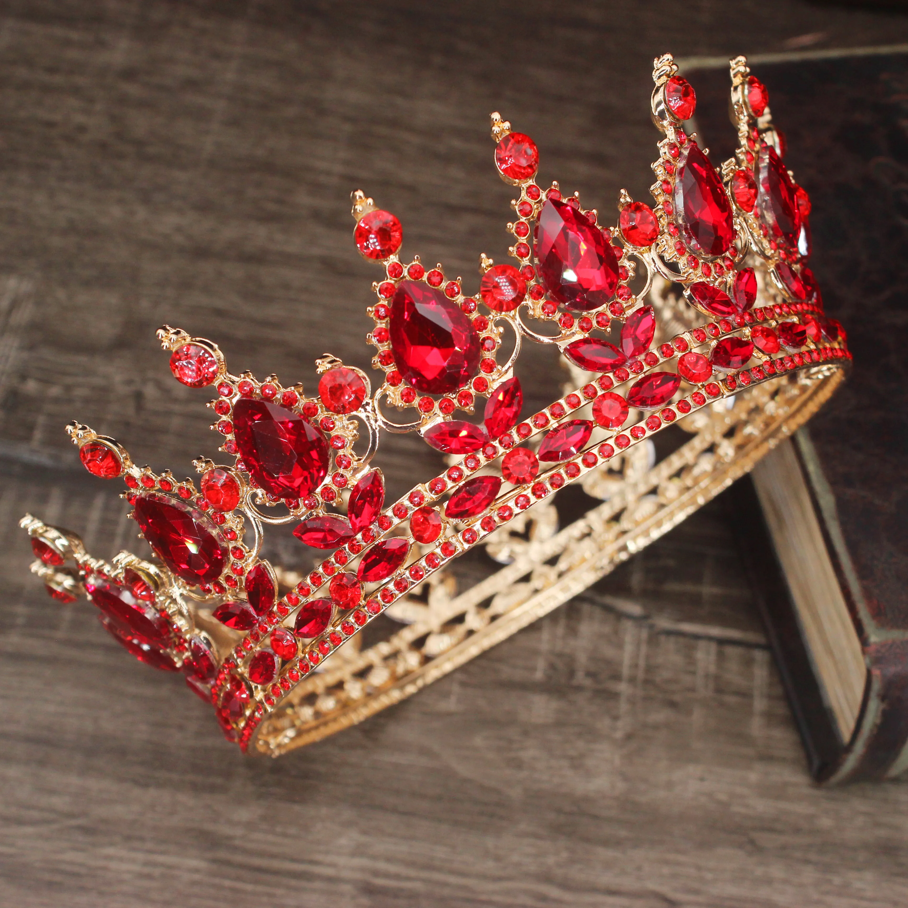 Корона и диадема с кристаллами Queen King для женщин мужчин свадебные украшения волос