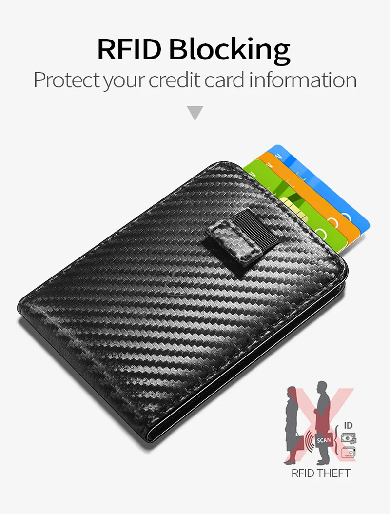 Чехол для карт NewBring органайзер из углеродного волокна зажим денег RFID блок