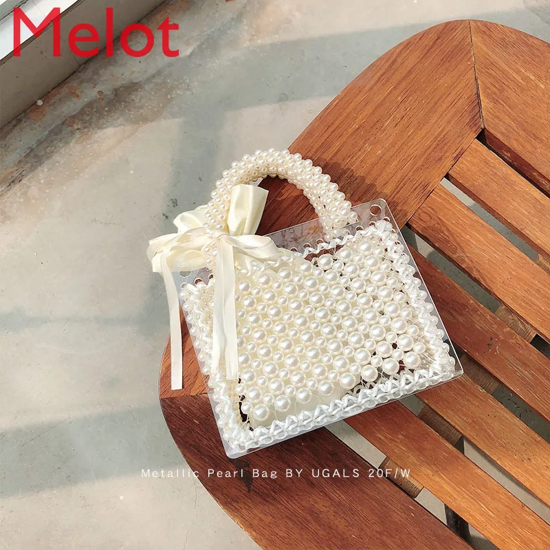 

Transparent Acrylic Xuan Ya DIY Material Bag Hand-Woven Beads Pearl Bag Portable Shoulder Messenger Bag