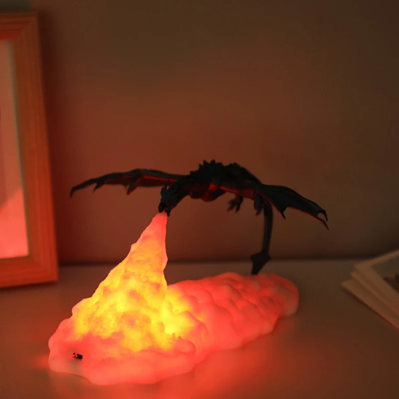 

Zz-3D Printing Lamp-F Type Fire Dragon (monochrome) (charged 1000Mah)