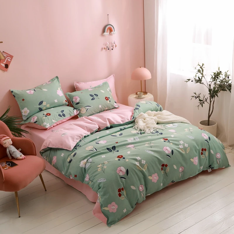 

1pc Floral Prints Duvet Cover Winter Soft Warm Easy Care Simple Style Queen King Twin Quilt Covers 220x240 Bedclothes