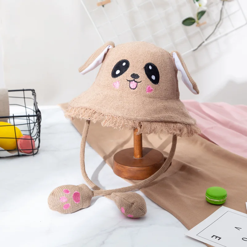 

Vibrato Children's Straw Hat Cartoon Embroidery Rabbit Cap Fisherman's Hat