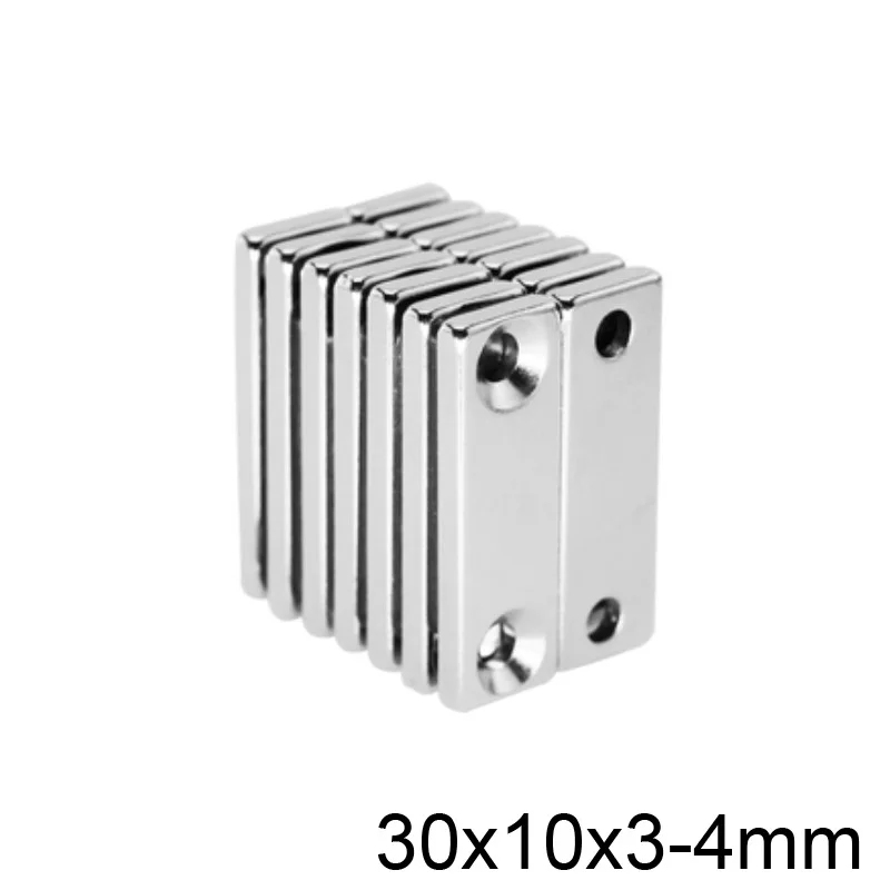 5~100PCS 30x10x3-4 Powerful N35 Magnets hole 4mm Small Sheet Magnet 30mmx10mmx3mm-4mm Neodymium 30*10*3-4 30x10x3-4mm | Обустройство