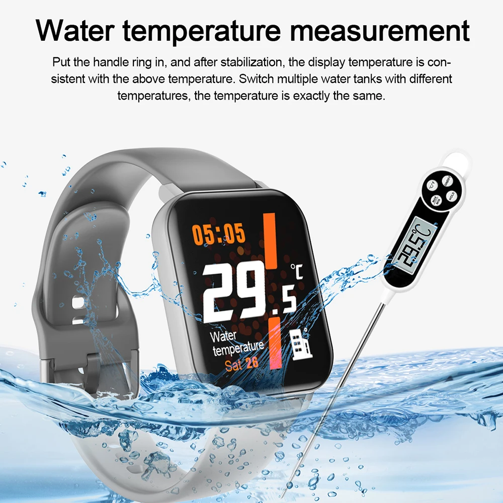 

F25 Smart Watch Body Temperature 24H Measurement Heart Rate Fitness Tracker Smart Watch For Andorid IOS PK W58 Pro F16 QS19 P29