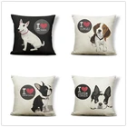 Наволочки с изображением Бультерьера, Бостон-терьера, боксерская собака, наволочки, бульдог, кошка, чихуахуа, добермен, домашний декор 43 см