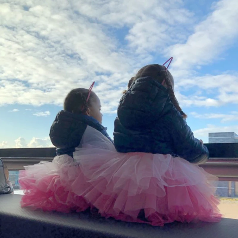 Юбка TUTU девочки юбка детской 6-ти слойной пряжи Юбка балета, юбка танца, юбка торта