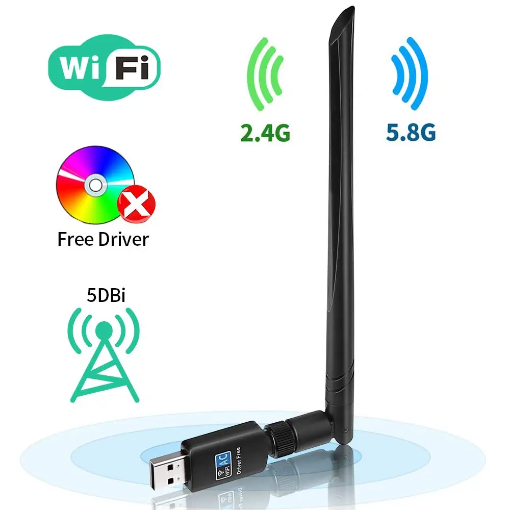 Onvian USB WiFi адаптер 600 Мбит/с 5dBi антенна беспроводная сеть электронное устройство