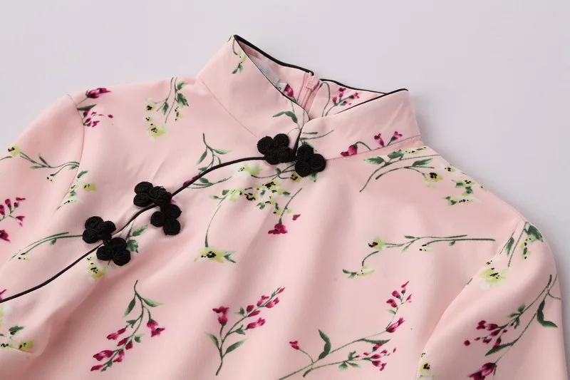 Традиционная китайская одежда Sheng Coco Женская свежая куртка-Ципао с принтом топ в