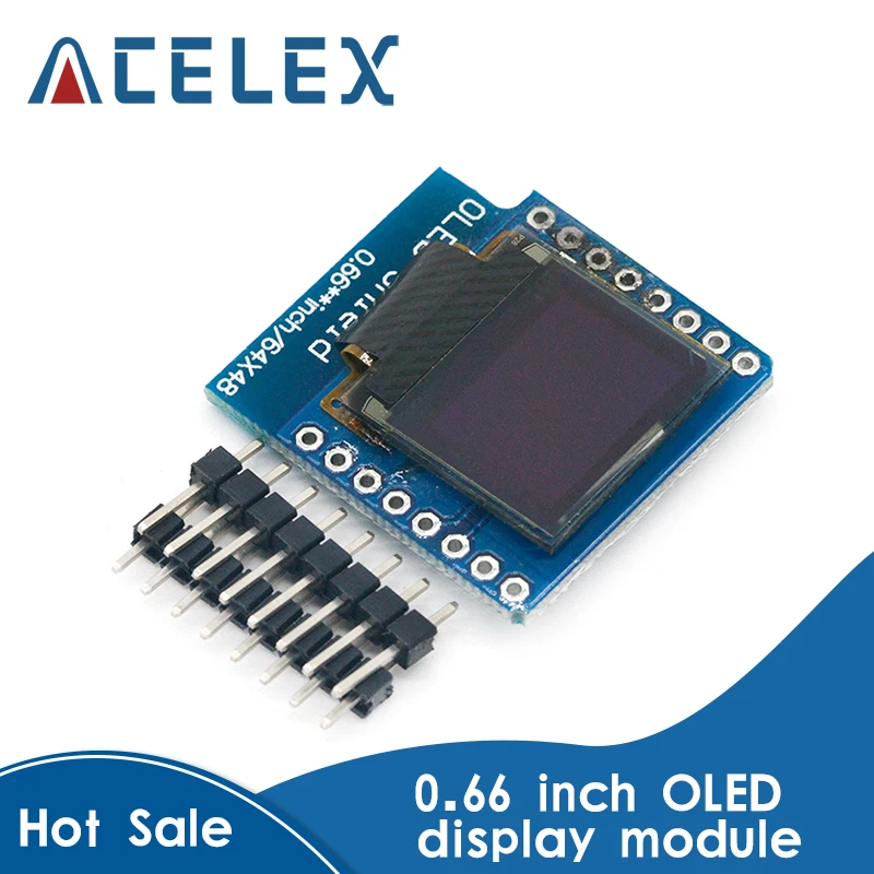 0 66 дюймовый oled дисплей модуль для WEMOS D1 MINI ESP32 Arduino AVR STM32 64x48 &quotЖК экран IIC I2C OLED|shield| |