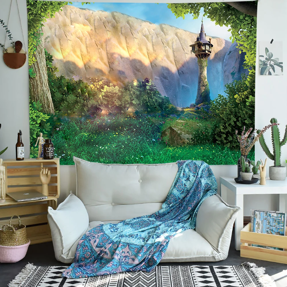 Simsant мультфильм кино запутанный гобелен волшебный лес эльф настенный для