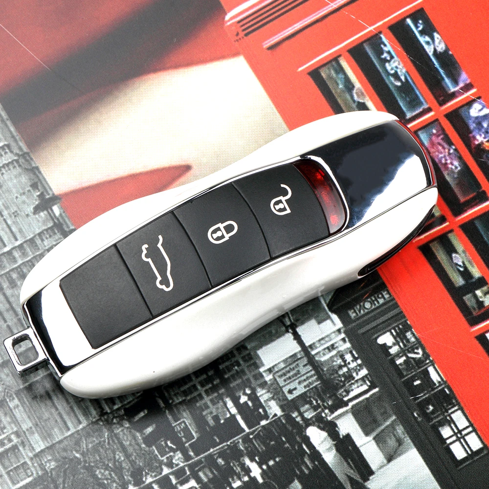 

Key Case Cover For Porsche Macan Cayenne Panamera 911 971 9YA Elegant White Alarm Remote Control Hard Shell Key Holder Cap Fob