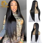 Синтетические волосы Yomagic черного цвета, 13*5*1 T, часть парики с детскими волосами, прямые, без клея, парики с предварительно выщипанными волосами для женщин