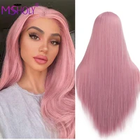 pink long straight wig synthetic ombre hair wigs for women black white pink purple blue red blonde cosplay wig msholy