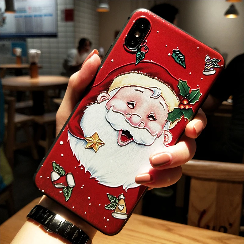 Санта Клаус ТПУ 3D чехол с тиснением и изображением для Xiaomi mi 9 6X8 A2 Lite A1 CC9e F1 для Red mi K20 7A S2 5 Plus Note 4X 6A 5A 5X6 7 Pro Чехол