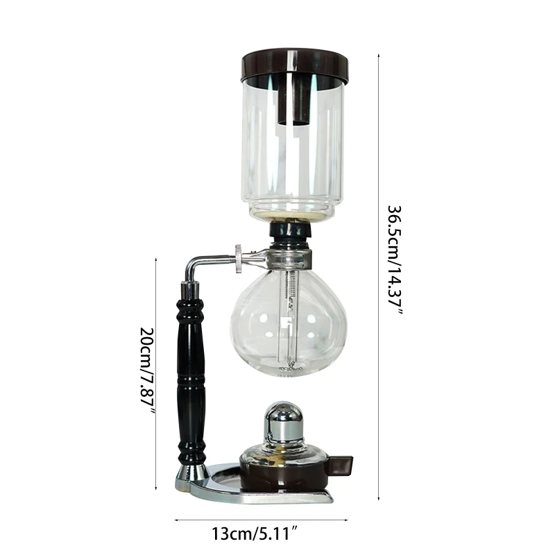 

Japanese Style Siphon Coffee Maker Tea Siphon Pot Vacuum Coffeemaker Glass Type Coffee Machine Filter 3Cups