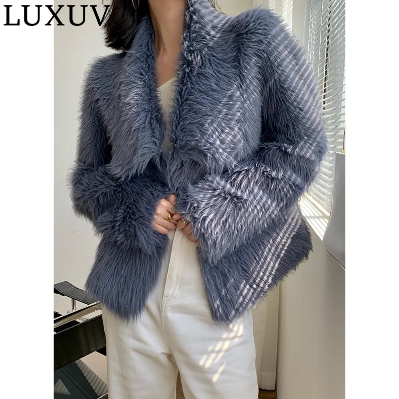 Women's Imitate Mink Faux Fur Coat Autumn Outwear Winter Jacket Overcoat Female Fashion Natural Parka Warm Clothing Plush